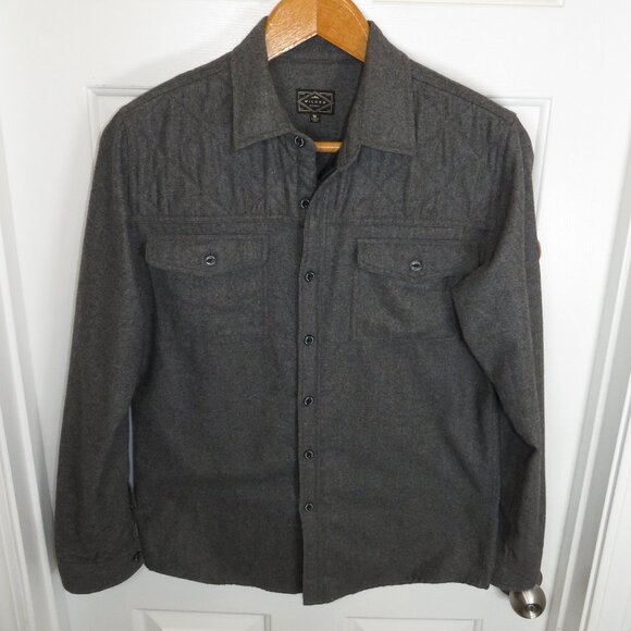 Wilder & Sons Gray Wool Blend Flannel Camp Work Shirt Shacket Medium - Picture 1 of 5